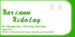 mariann mikolay business card